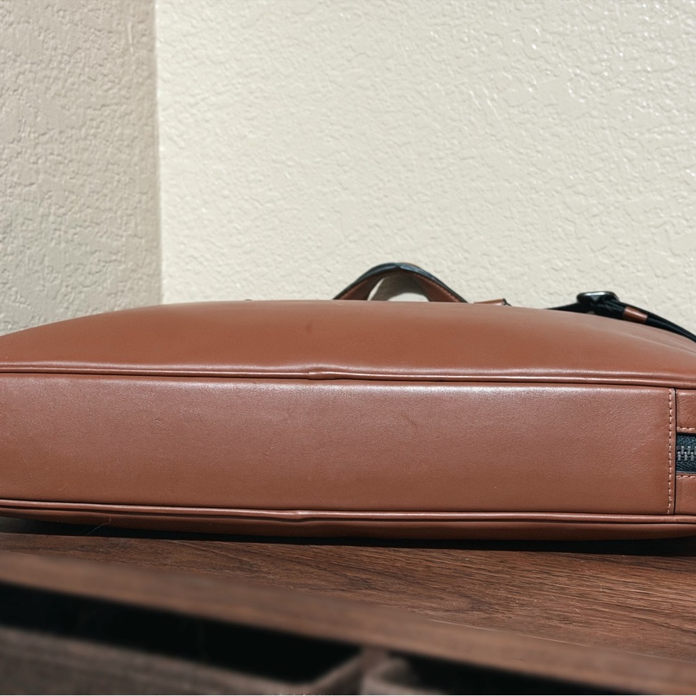 Coach Graham Slim Brief / Laptop Bag – Smooth Calf Leather in Saddle Brown - Picture 3 of 11